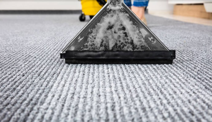 close-up of carpet cleaning