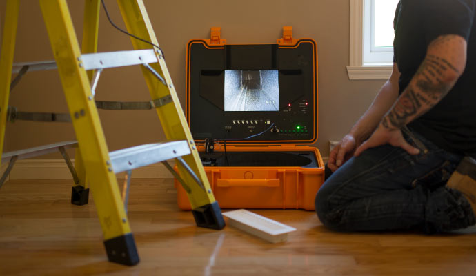 expert worker cleaning duct 