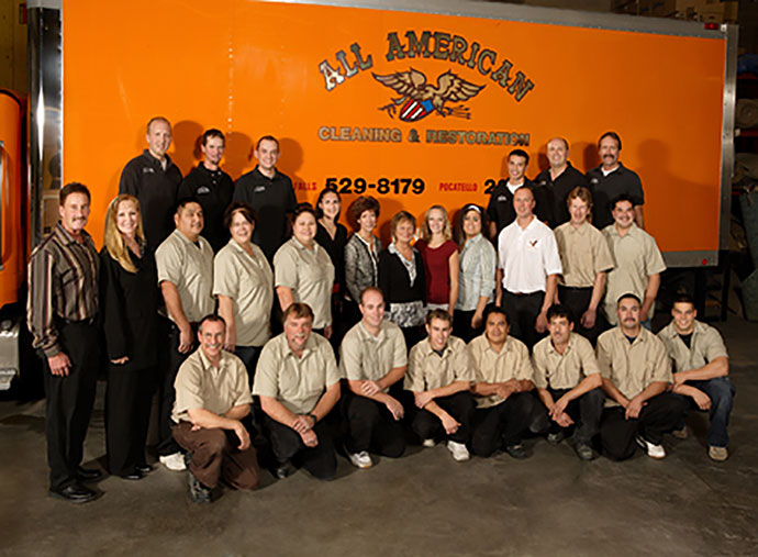 A group photo of All American Cleaning's staff