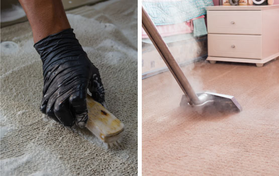 Collage of carpet cleaning methods