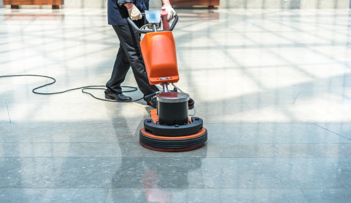 Floor cleaning using equipment