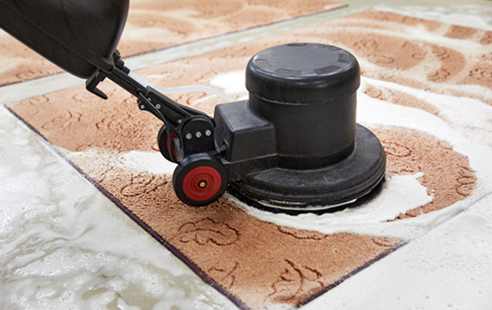 rug cleaning using disc machine