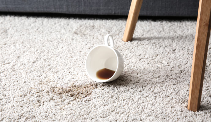 coffee stain on the carpet