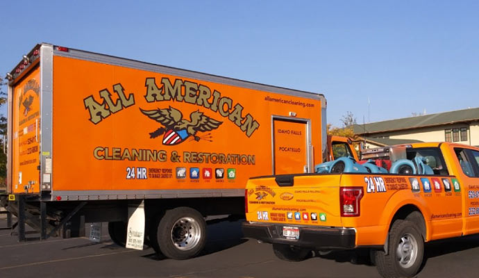 All American Cleaning and Restoration service vehicle 